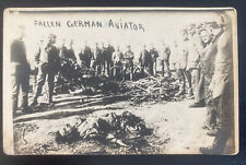 Mint England Real Picture Postcard RPPC Fallen German Aviator WWI picture