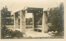 East Entrance Willow Park Topeka Kansas #6734A RPPC Zercher Postcard 20-1733 picture