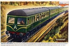 BRITISH RAILWAYS Diesel Train UK Alan Anderson c1940s Vintage Postcard picture