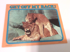 Wallace Berrie VTG 70s “Get Of My Back” Lion Humorous Desk Sign 9”x7” picture