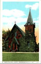 1930'S. HENDERSONVILLE, NC. ST. JAMES EPISCOPAL CHURCH. POSTCARD HH8 picture