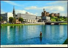 Man Fly Fishing Near Inverness Castle and the Ness Bridge, Inverness, Scotland picture