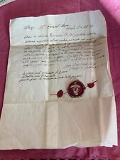RARE ANCIENT 1° class RELIC Francis de Sales : Document + wax seal Feb 4, 1810 picture