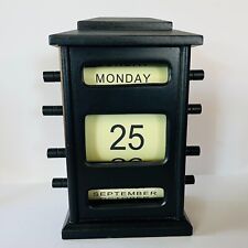 Perpetual Black Wooden Desk Calendar DeskTop Contemporary Replica 9.5