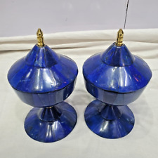 Collectable Handmade Afghan Pair of Lapis Lazuli Crystal Pot for Home Décor picture