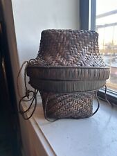 Large Philippine Ifugao Antique Basket Great Condition 12” Tall X 11” Wide picture
