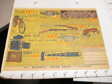 newspaper ad 1937 WILSON Chemical premium Mickey Mouse watch wagon radio bike picture