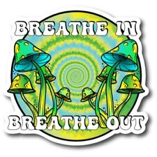 Breathe In, Breathe Out Psychedelic Mushroom Tie Dye Magnet Decal, 5 Inches picture