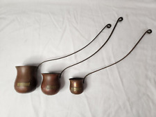 Vintage Trio of Copper & Brass Ladles; Whisky, Rum, And Brandy - Man Cave Decor picture