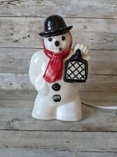 Vintage Paramount Raylite Snowman Frosty Lantern Hard Plastic Table Top Light picture