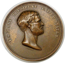 C.1872 U.S. GRANT PRESIDENT UNITED STATES BRONZE MEDAL U.S. MINT by BARBER picture