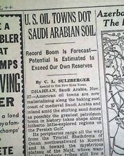 SAUDI ARABIA OIL BOOM Dhahran Aramco & Standard Company 1946 old NYC Newspaper picture