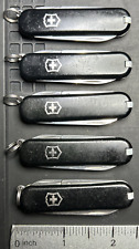 Lot of 5 Victorinox Classic SD Swiss Army Knives Black Great USED Condition picture