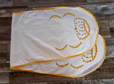Vintage Table Runner Embroidered Sunflower Crown Orange Yellow Farmhouse 47x14.5 picture