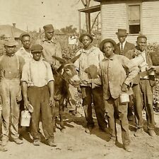Antique RPPC Real Postcard Group Handsome Black African American Men St Louis? picture