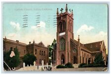 1911 Exterior View Catholic Church Building Vallejo California Vintage Postcard picture