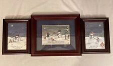 Vintage Anita Franklin Signed Limited Edition Christmas Snowman Prints Set of 3 picture
