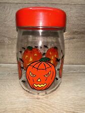 Vintage 1980's Glass Halloween 1L Covered Jar picture