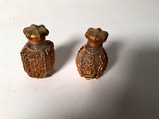 Vintage Pair of Miniature Perfume Bottles, Intricate Design picture