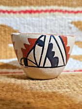 EARLY Small NATIVE AMERICAN POTTERY POLYCHROME PAINTED BOWL JEMEZ PUEBLO SIGNED picture