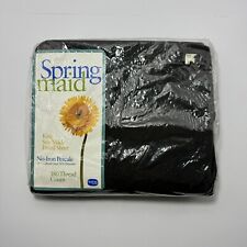 Springmaid Black King Fitted Sheet Vintage No-Iron Percale 50% Cotton/50% Poly picture