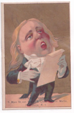1800s Victorian Trade Card -Comedic Caricature Pharmacist Providence R.I picture