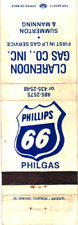 Phillips 66 Philgas, Clarendon Gas Co., Inc. Vintage Matchbook Cover picture