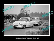 OLD 8x6 HISTORIC PHOTO OF LUCIEN BIANCHI DRIVING HIS PANHARD RACE CAR c1961 picture