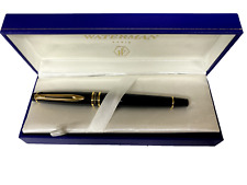 Waterman Expert Black Fountain Pen Gold Plated Medium Point Nib FRANCE picture