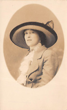 RPPC Another Well Dressed Woman With Big Hat Photo c1910 Postcard picture