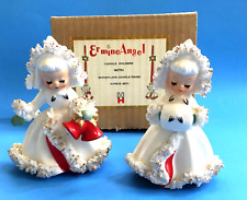 Figurine Candle Holders Holt Howard Ermine Angels w/Orig Box, Imperfect picture