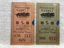 1938 Numerology Weekly Gambling Bookies Lottery Number Cards Vtg picture