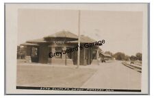 RPPC ATSF SANTA FE Railroad Train Station Depot PEABODY KS Real Photo Postcard picture