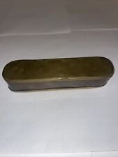Antique Dutch Brass & Copper Tobacco/snuff Box - Engraved Top And Bottom 18th C picture