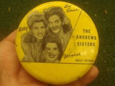Vintage 1940s The Andrew Sisters Celluloid Record Cleaner Bursh Decca picture