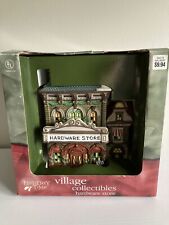 Porcelain Christmas - Holiday Time Village Collectibles Hardware Store Box Damag picture