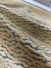2.875 yds Seafoam Green & Sand Beige Abstract Cut Velvet Luxe Upholstery Fabric picture