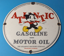 Vintage Atlantic Gasoline Sign - Service Station Gas Pump Porcelain Sign picture