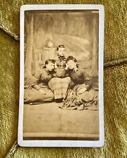 Antique CDV Photo Beautiful Young Women Great Backdrop ~ All Identified on Back picture
