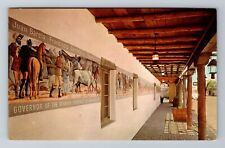 Albuquerque NM-New Mexico, Mural, Hacienda Dining Room, Town, Vintage Postcard picture