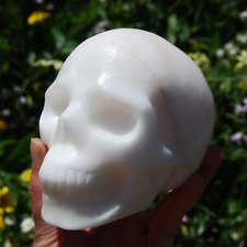 SALE was 265 | 5in 3.6lb Huge Pink Aragonite Carved Crystal Skull, Realistic picture