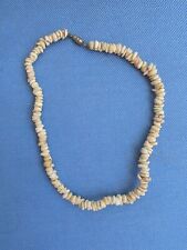 Vintage Natural Color Beige Hawaiian Puka Shell Bead Surfer Necklace 15 Inches picture