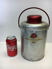 Vintage Faris The American Beauty Picnic Jug With Rose Glass Lined Red Top 1 Gal picture