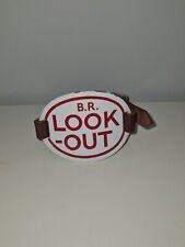 Vintage British Rail B.R. Look Out Enamel Badge Armband Leather Strap picture
