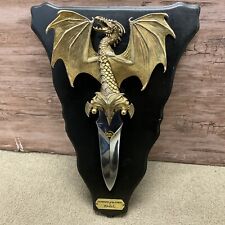 Franklin Mint “GUARDIAN of the EARTH” Dagger w/ Wall Plaque - By Michael Whelan picture