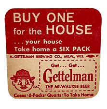  Vintage Gettelman Beer Coaster “Buy One for the House” Milwaukee, WI picture