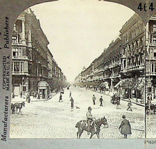 Andrassy Avenue Horses Budapest Hungary Photograph Keystone Stereoview Card picture