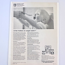 1964 Gerber Baby Food Print Ad Poster Happy Baby Eager Eater Feeding Advice Meal picture