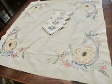 Vintage Expertly Embroidered  Yellow Flower 37
