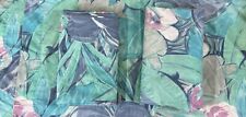 Vintage Sears Teal Blue Green Purple Botanical Queen Sheet Set 90s Beach Vibe picture